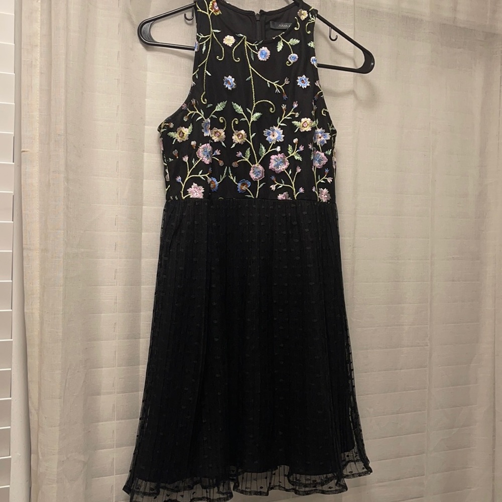 Black Dress With Lace/Floral Top